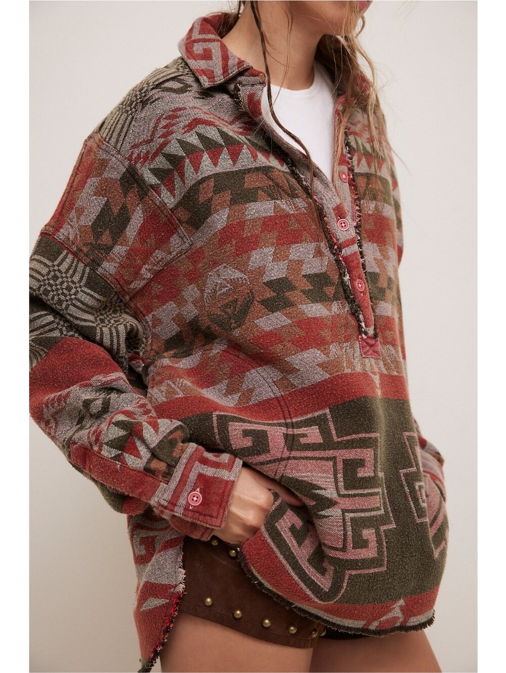 We The Free × Free People Arizona Sky Pullover Crimson